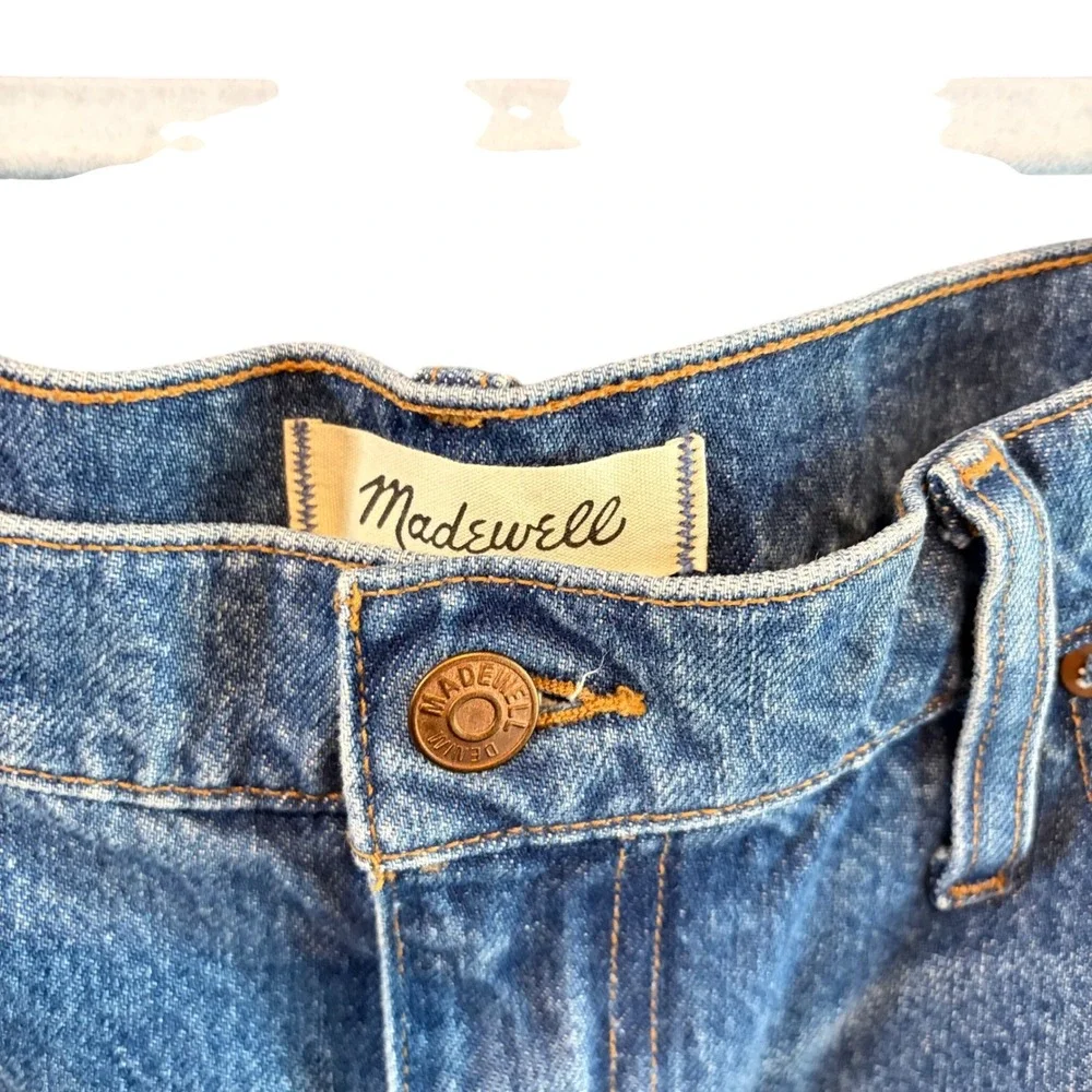 Madewell Relaxed Mid-Length Denim Shorts Blue High Rise Size 31